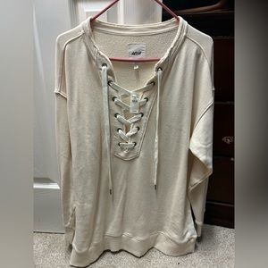 Aerie lace up sweatshirt